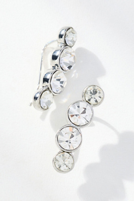 By Anthropologie Sparkling Crystal Drop Earrings In Silver