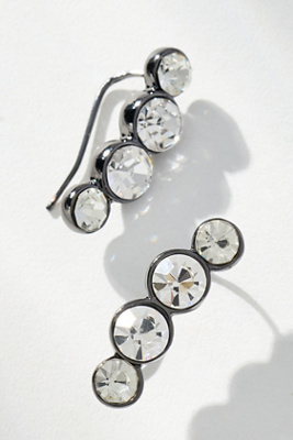 By Anthropologie Sparkling Crystal Drop Earrings In Silver