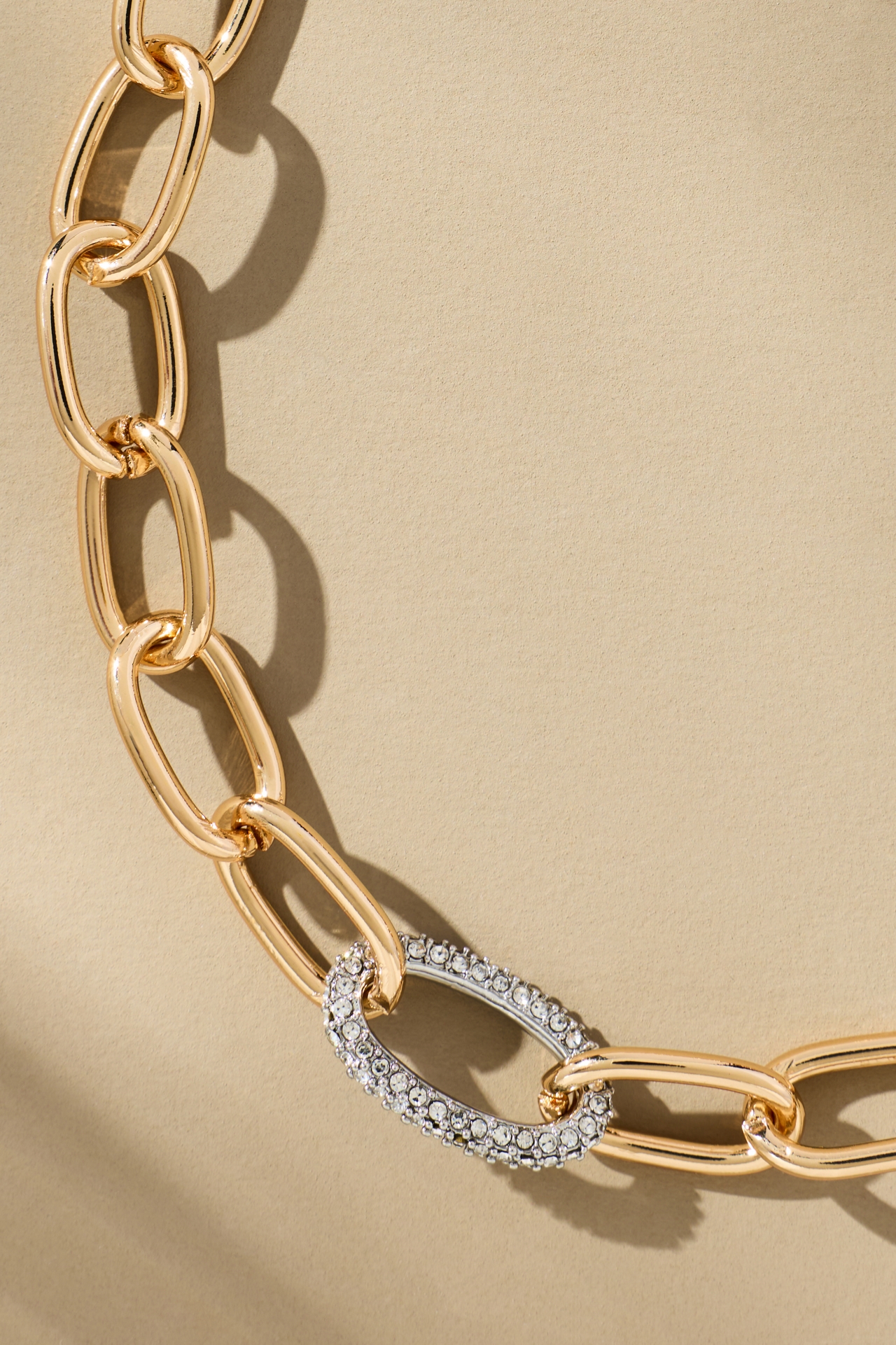 Mixed Metal Linked & Locked Necklace