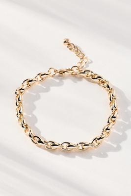 By Anthropologie Chunky Link Lock Bracelet In Gold