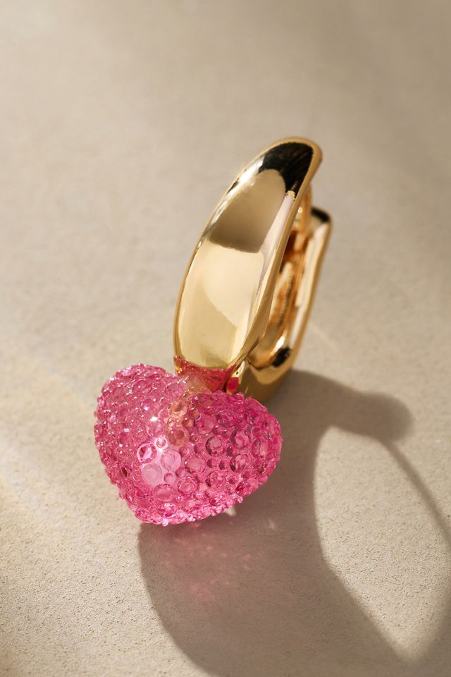 By Anthropologie Heart Hoop Earrings #1