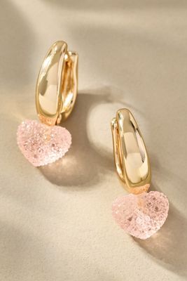By Anthropologie Heart Hoop Earrings