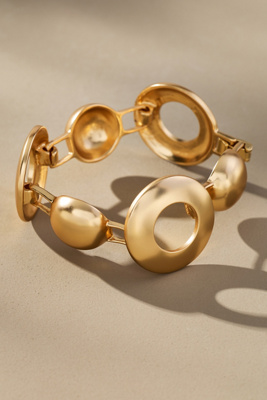 By Anthropologie Linked Circles Bracelet In Gold