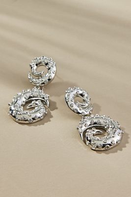 Double Swirl Crystal Drop Earrings