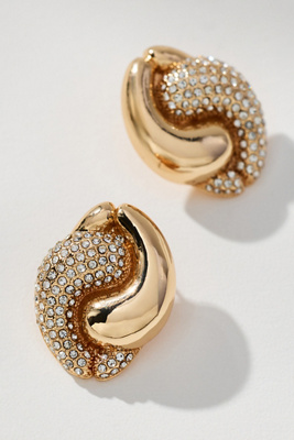 By Anthropologie Contrast Curved Teardrop Post Earrings In Gold