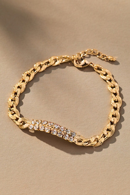 By Anthropologie Crystal Chain Bracelet In Gold