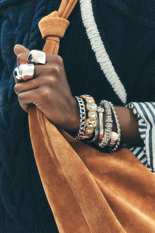 Beaded Link Stretch Lock Bracelet #1