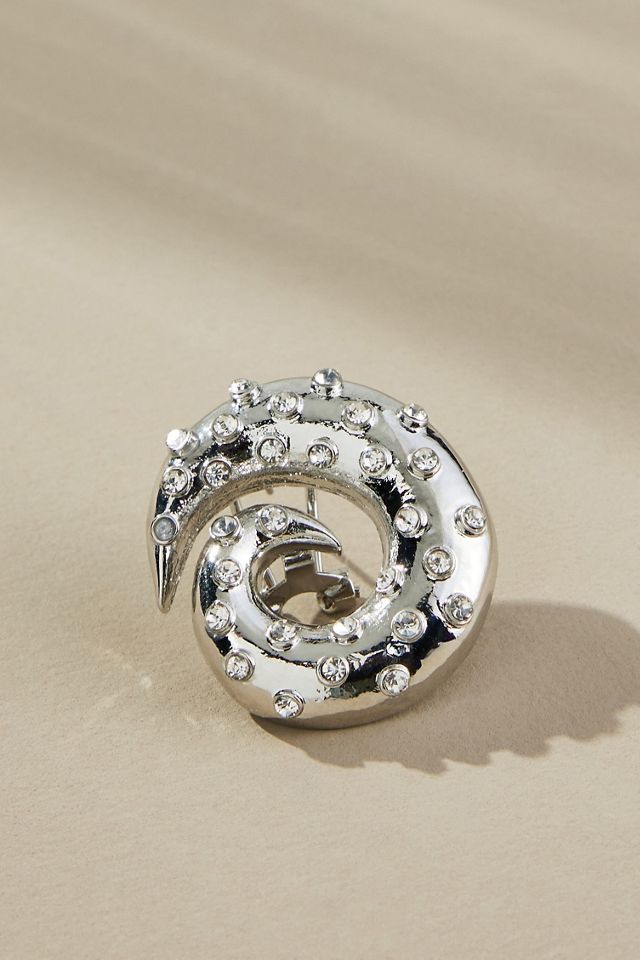 Single Swirl Crystal Drop Earrings #1