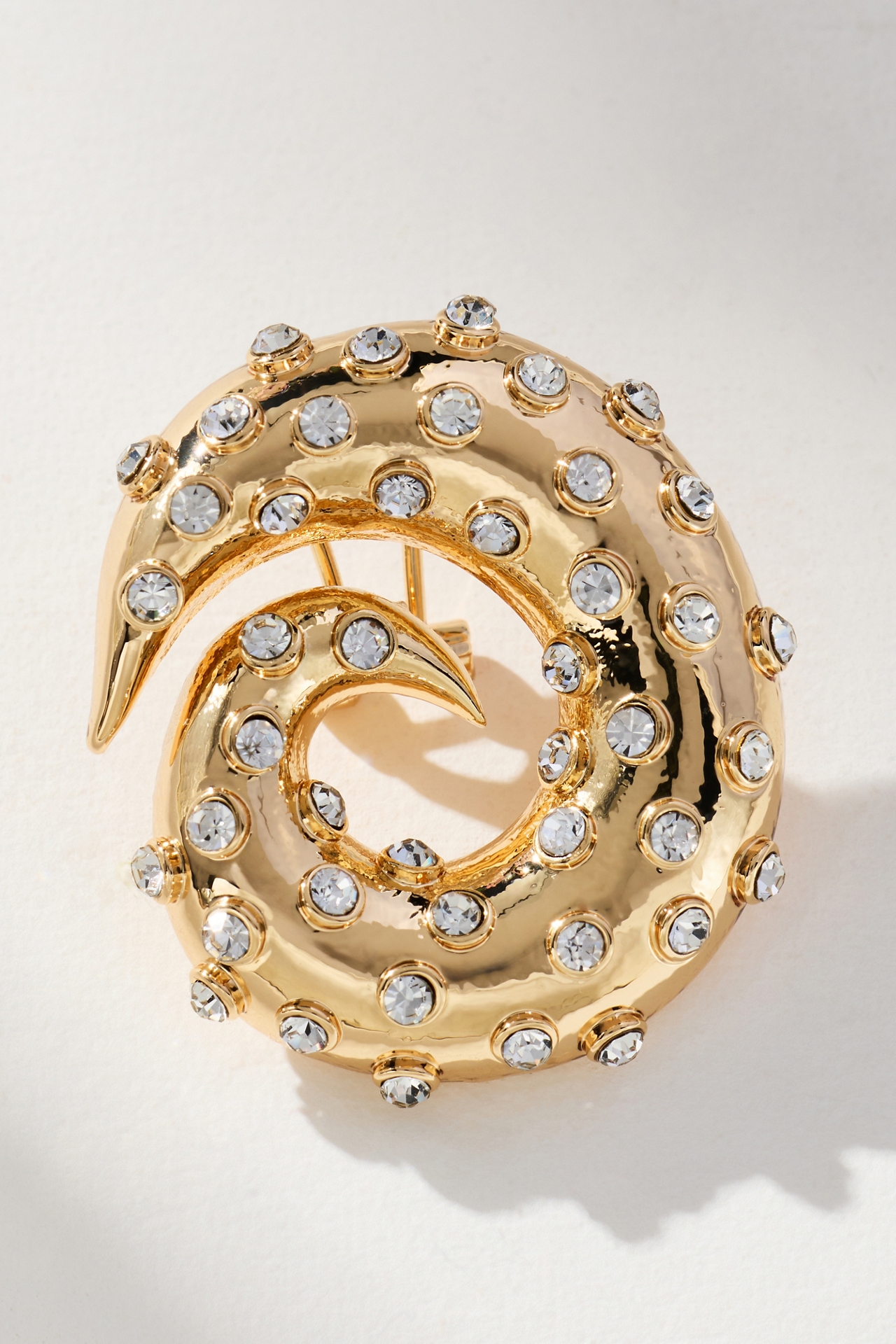 Single Swirl Crystal Drop Earrings