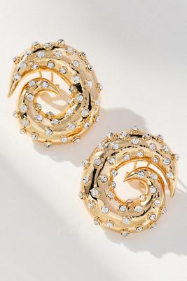 Single Swirl Crystal Drop Earrings