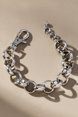 By Anthropologie Mixed Metal Link Locket Bracelet In Silver