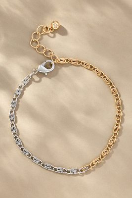 By Anthropologie Mixed Metal Link Bracelet In Multi
