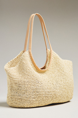 Stoney Clover Lane Raffia Woven Scoop Tote In Multi