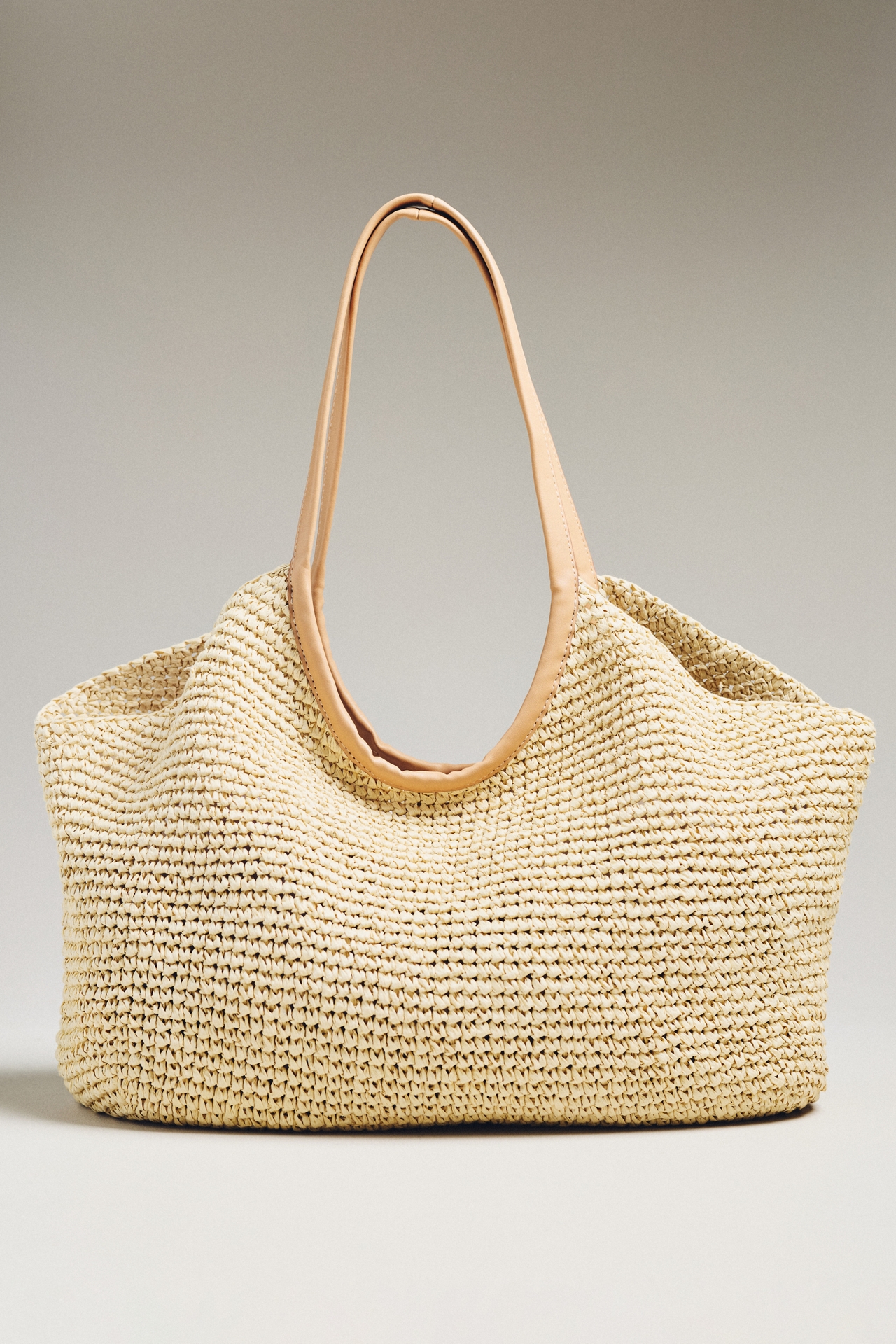 Stoney Clover Lane Raffia Woven Scoop Tote