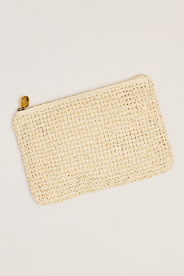 Stoney Clover Lane Woven Raffia Pouch In Multi