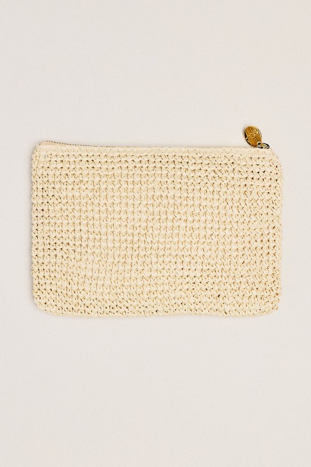 Stoney Clover Lane Woven Raffia Pouch #1