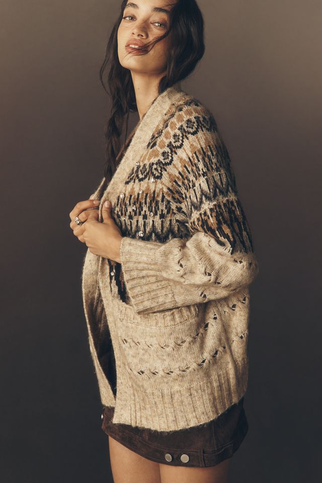 Mare Mare Embellished Fairisle Cardigan Sweater #2
