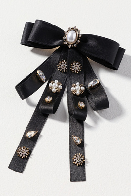 By Anthropologie Bow Brooch Barrette In Black