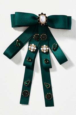 By Anthropologie Bow Brooch Barrette In Green