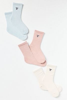Lemon Cozy Bow Icon Socks, Set of 3