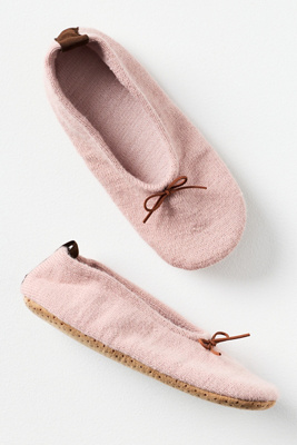 Lemon Bow Accent Wool Blend Slipper Socks In Purple