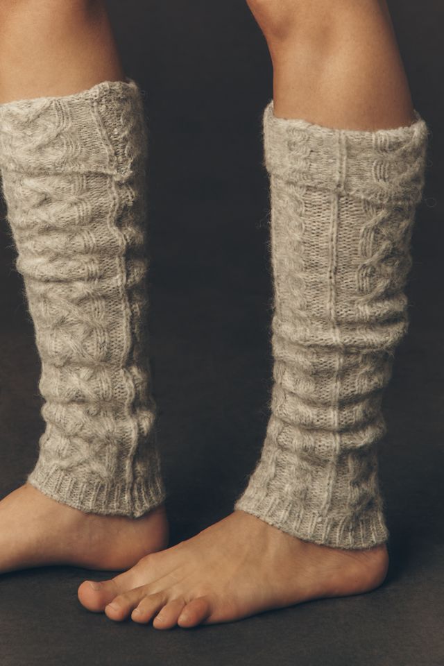 Lemon Cable-Knit Leg Warmers #1
