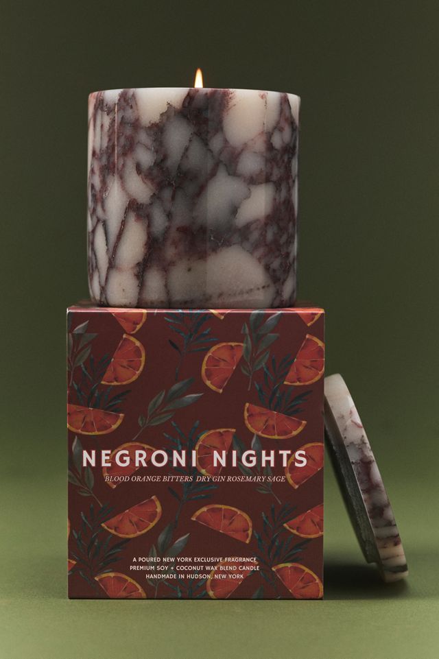 Poured New York Fruity Negroni Nights Marble Candle #1
