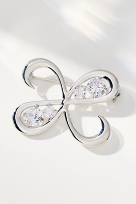 Maeve Inset Crystal Brooch In Silver