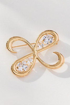 Maeve Inset Crystal Brooch In Gold