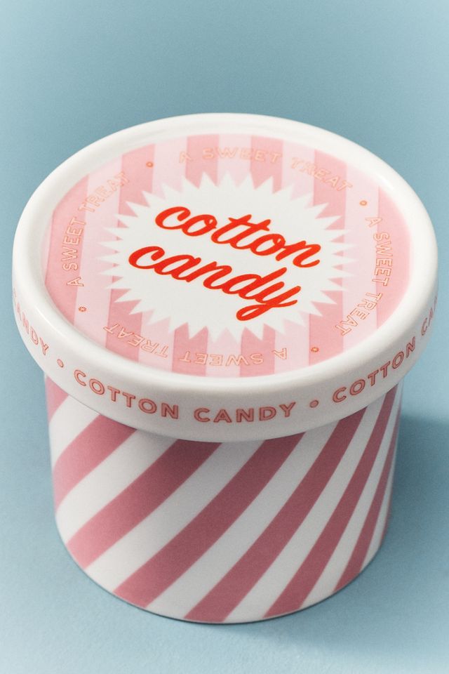 Gourmand Cotton Candy Ceramic Ice Cream Pint Candle | AnthroHome
