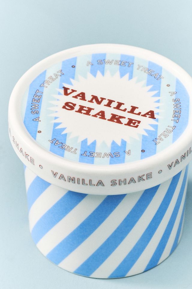 Candela Gourmand in Ceramica a Forma di Pinta di Gelato al Frullato alla Vaniglia #2