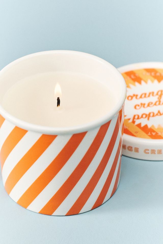 Candela in Ceramica Gourmand Ghiacciolo alla Crema d'Arancia a Forma di Pinta di Gelato #2
