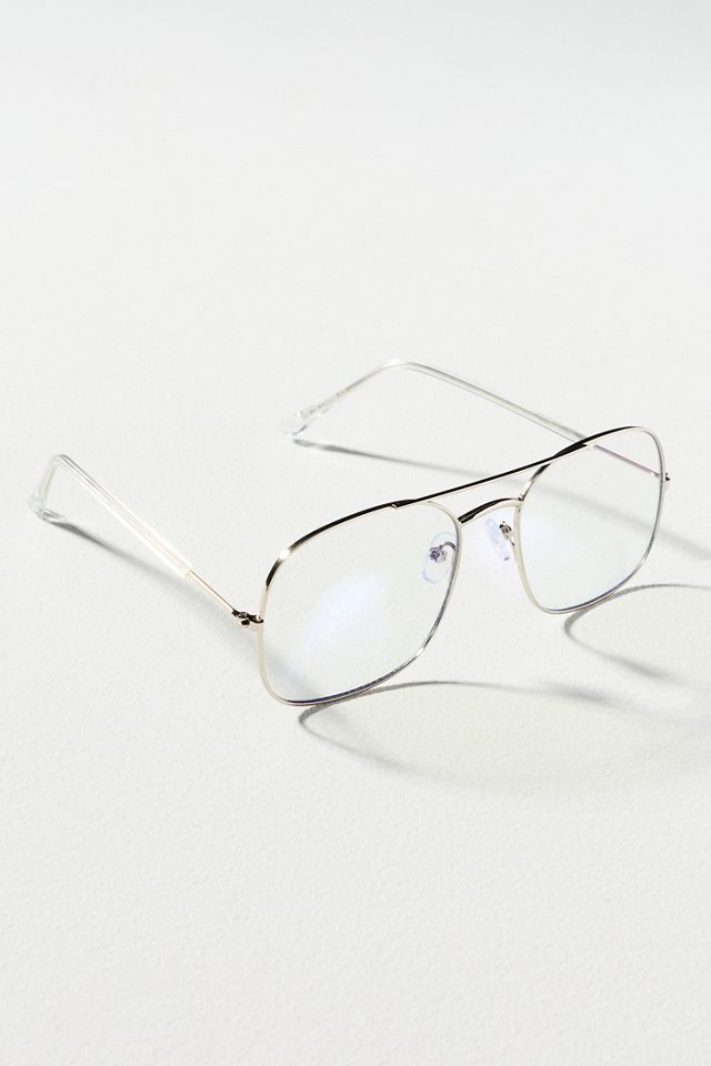 I-SEA Oversized Metal Aviator Bluelight Readers #1
