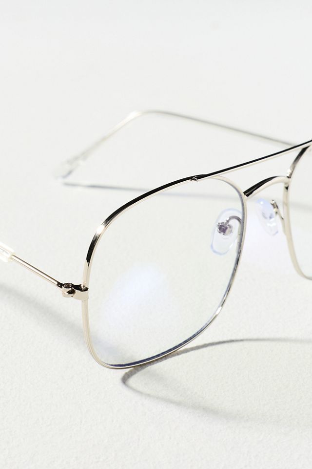 I-SEA Oversized Metal Aviator Bluelight Readers #2
