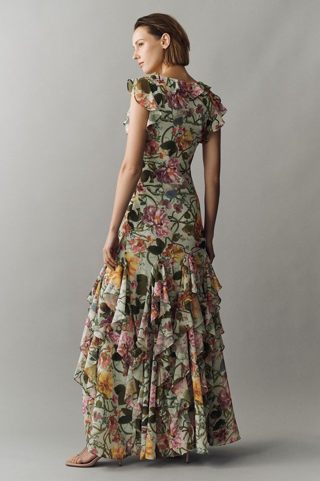 BHLDN Charlotte Chiffon Ruffle Maxi Dress #1
