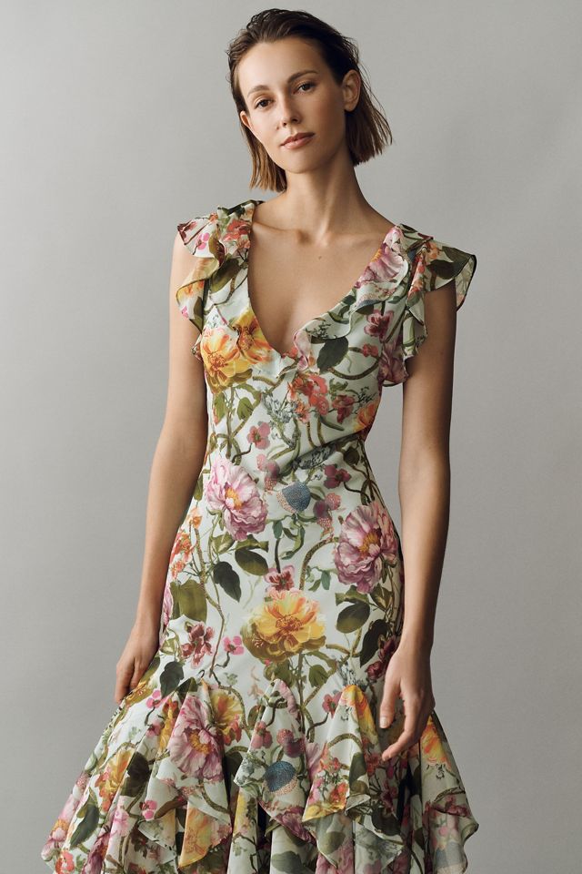 BHLDN Charlotte Chiffon Ruffle Maxi Dress #3