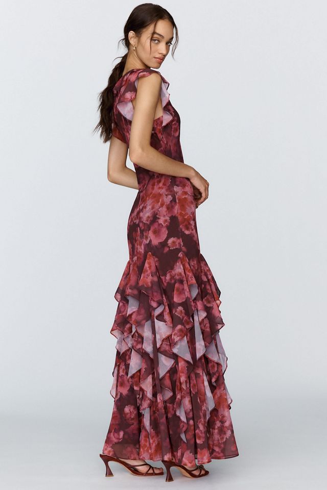 BHLDN Charlotte Chiffon Ruffle Maxi Dress #3