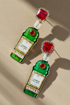 By Anthropologie Festive Cocktail Icon Earrings In Green