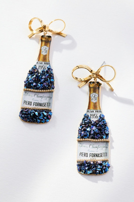 By Anthropologie Festive Cocktail Icon Earrings In Blue
