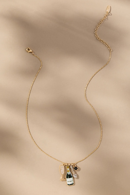 By Anthropologie Drink Icon Necklace In Black