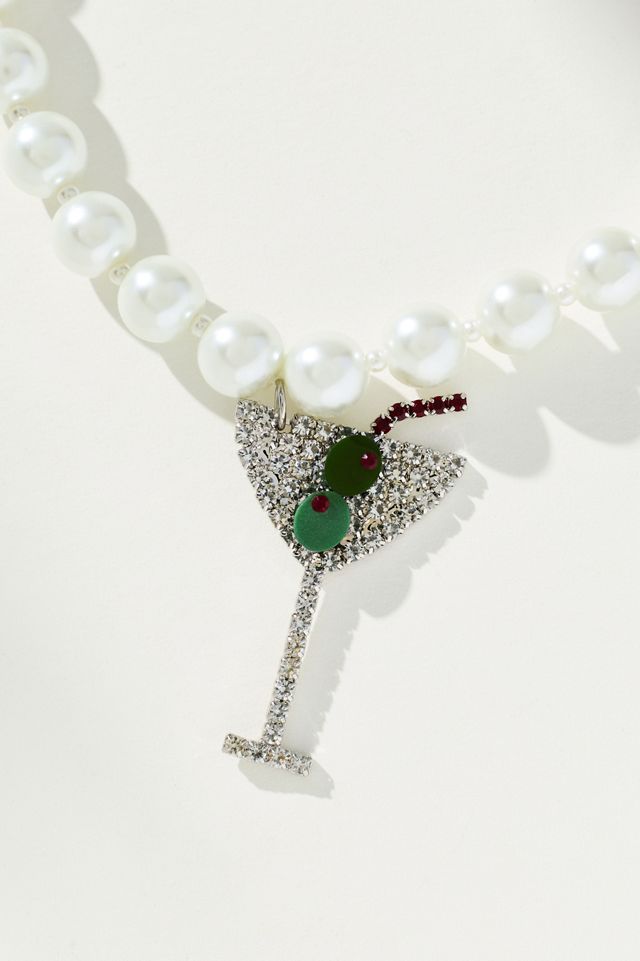 Festive Beaded Drink Charm Necklace #2