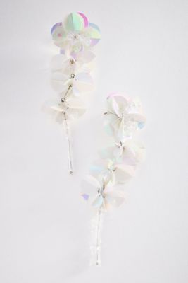 Paillette Floral Drop Earrings