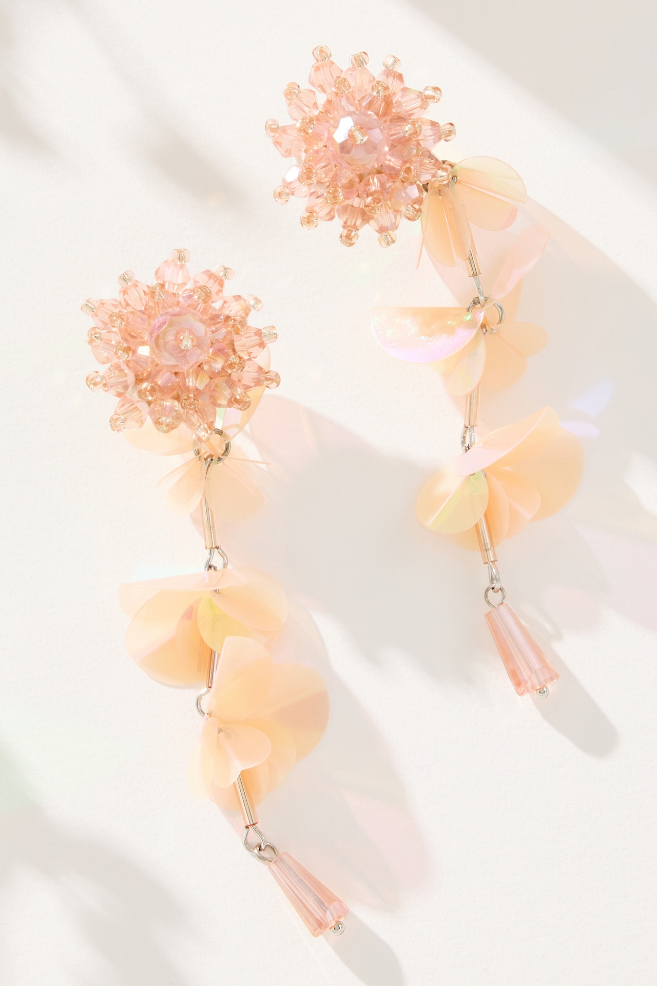 Paillette Floral Drop Earrings