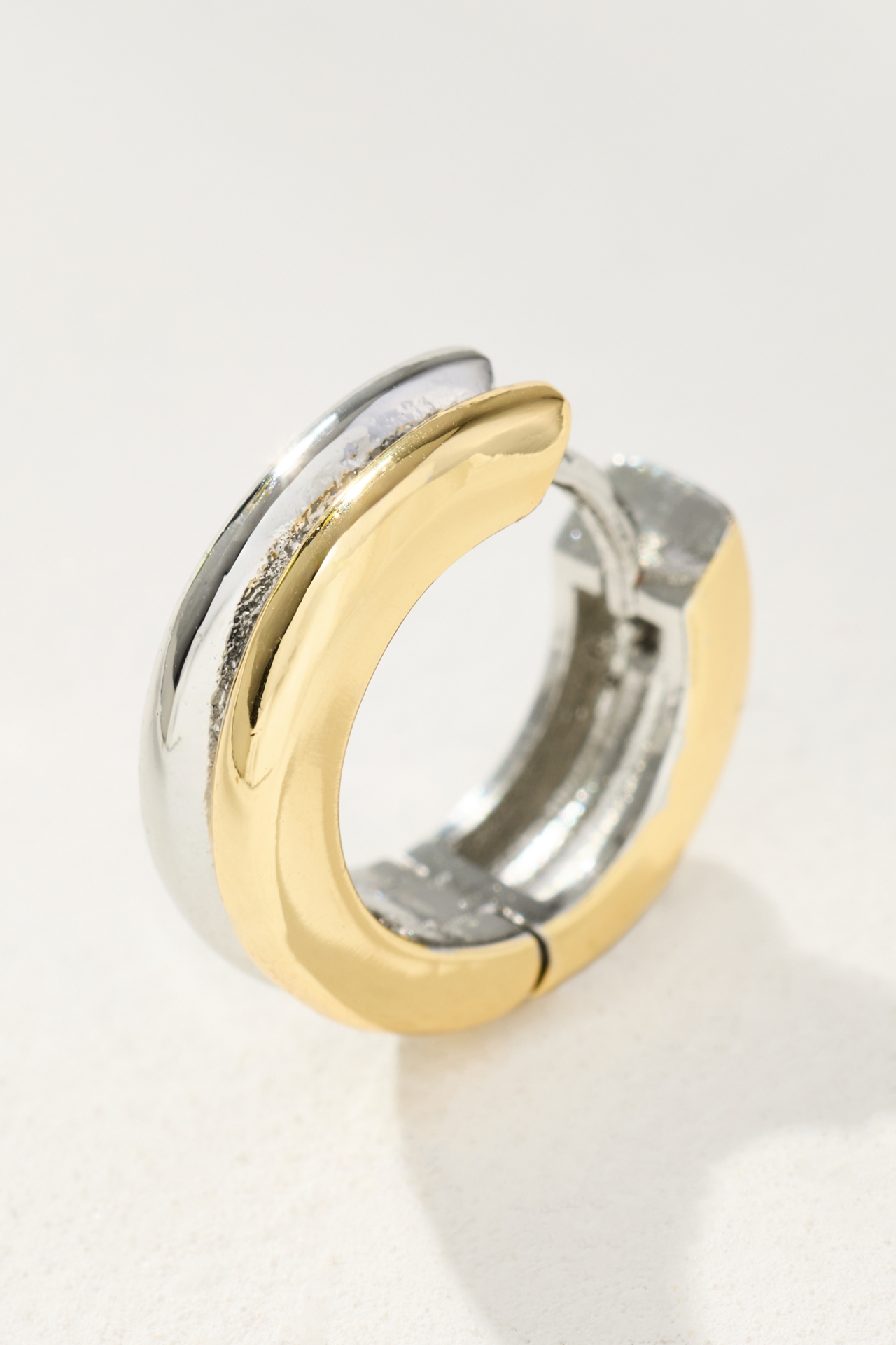 Two-Tone Huggie Earrings