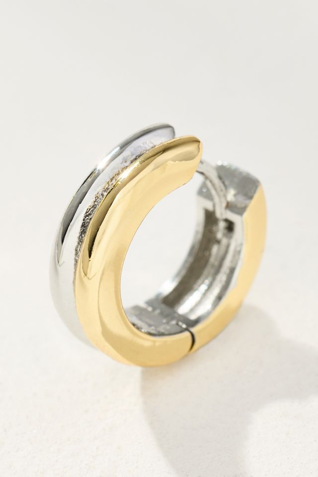 Two-Tone Huggie Earrings #1