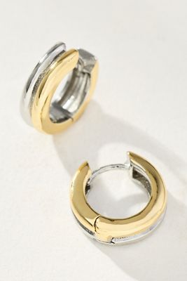 Two-Tone Huggie Earrings