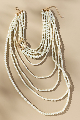By Anthropologie Layered Pearl Necklace In White