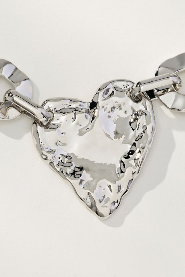 By Anthropologie Chunky Heart Chain Necklace #1