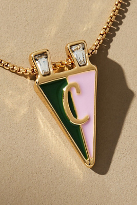 By Anthropologie Collegiate Flag Monogram Charm Necklace