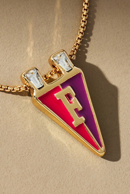 By Anthropologie Collegiate Flag Monogram Charm Necklace